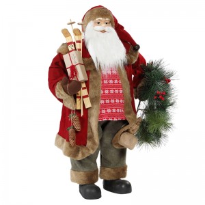 30 ~ 110cmna Nollag seasamh Santa Claus le maisiú fleasc ornáide Bailiúchán Traidisiúnta Figurine Sraith Xmas