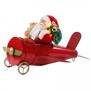 80cm Nollag musical beoite beoite Santa Claus ina shuí Maisiú Plána Dearg Figurine Bailiúchán Bronntanais Saoire Saoire Classic