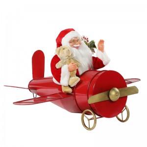 80cm Nollag musical beoite beoite Santa Claus ina shuí Maisiú Plána Dearg Figurine Bailiúchán Bronntanais Saoire Saoire Classic