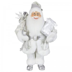 Noble 45cm Maisiú Nollag Seasann Santa Claus in ornáidí crann Xmas Silver Soláthraíonn figurine saoire thraidisiúnta