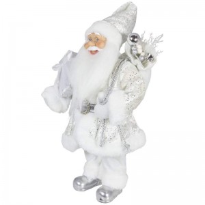 Noble 45cm Maisiú Nollag Seasann Santa Claus in ornáidí crann Xmas Silver Soláthraíonn figurine saoire thraidisiúnta