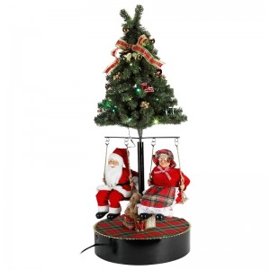 120cm Nollag Rothlaigh an crann Santa Claus le bailiúchán figurine figurine maisiú ornáide ceoil
