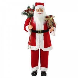 30 ~ 110cm Seasamhna Nollag Santa Claus le maisiú ornáide mála bronntanais Traidisiúnta Figurine Sraith Xmas