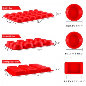 Múnlaí Pan Muffin Silicone Dronuilleogach, Soláthairtí Bácála