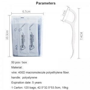 50 picks lipéad príobháideach ar ardchaighdeán floss floss bosca floss béil sláinteachas inan-aonar fillte pacáilte floss fiaclóireachta iniompartha