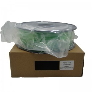 Printéir 3D Pinrui 1.755MMPETG Dath glas filiméid le haghaidh printéir 3D