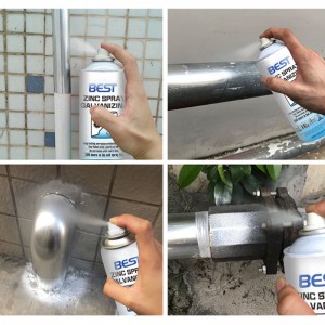 Sprae Sinc Galbhánú Saibhir Péinteáil Péint Sprae Sprae 400ml Fuar Galvanizing Sinc