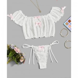 Mórdhíol Lá Fhéile Vailintín Baineann Bra Píosa Bra Panty Bra Panty Erotica Sensual Futywear Lása Mná Sexy Lingerie Sexy Lingerie