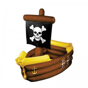 Inséidte PVC Brown agus Pirate Yellow Loinge le Brat Crossbone, Deoch Páirtí Maisiúla Bréagán With