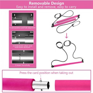 Socraigh Barra Pilates, Cleachtadh Yoga Iniompartha Bata Pilate le Lúb Crúibe Banda Friotaíochta, Trealamh Aclaíochta