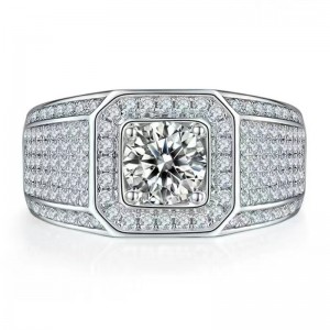 Rannpháirtíocht S925n 18kn14kn10k le moissaniten diamant fíor do fhear