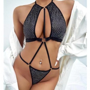 Sexy Thong Coimrí Teddy le Fabraic Shining Sequine Do Bustiers Sexy