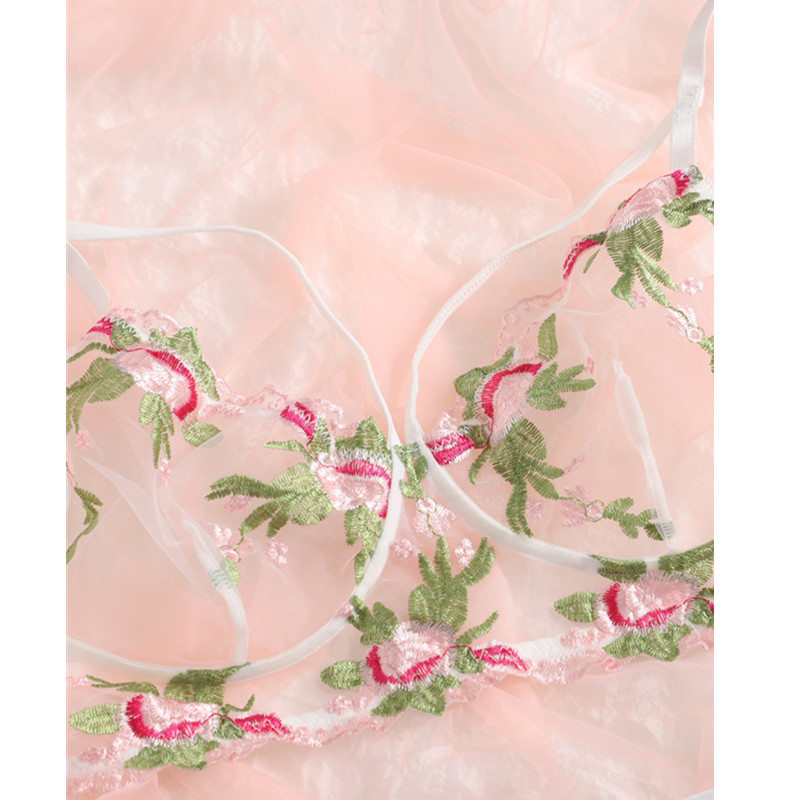 Mogalra Bróidnéireacht Floral úim Lingerie Garter