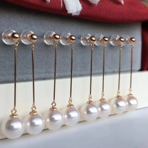 18kn14kn10kn9k earring péarla órga réidh le long