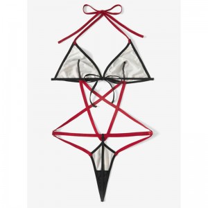 Priontáil halter thong dearadh bodysuit criss sexy cros teidí agus bustier