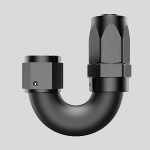 Alúmanam 180 céim Píosa amháin Píosa Sreabh Iomlán Swivel Hose Deireadh An4 An6 An8 An10 Feistis An12 Feistis