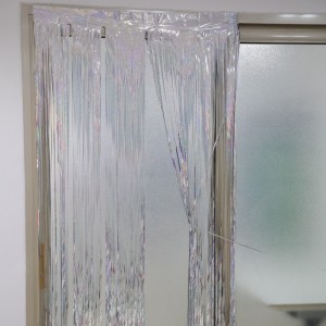 Mórdhíola 1*cuirtín báistí scragall 2m le haghaidh cóisir lá breithe maisiú cúlra bainise maisiú báistí síoda ilchineálach tassel cóisir síoda báistí