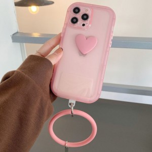 Oiriúnach do chás fón póca Apple iPhone13Pro, cás fón póca silicone, grá Bracelet Cás Bog
