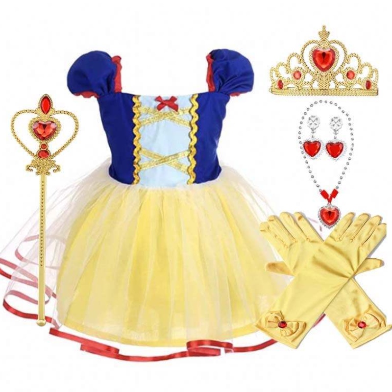 2022 Baby Little Toddler Girls Banphrionsa Snow Snow White Feisteas Oíche Shamhna Gúna HCSW-003