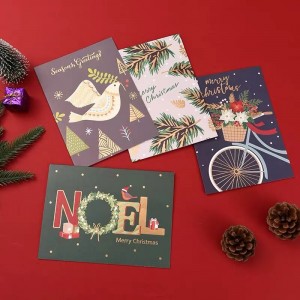 Cártaí Beannachta Clóbhuailte Páipéar Kraft Do Lógó Saincheaptha Breithlá Clóbhuailte 150g N200G N250G N300G Páipéar Páipéar Clóbhuailte Bronntanas Breithlá Il -Dhailigh Buíochas le Cárta Nollag Cárta Nollag