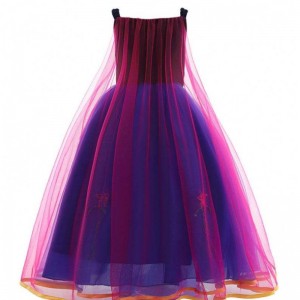 Banphrionsa mórdhíola Anna Elsa éadaí Gúna fada páistí páistí Nollag Cosplay Cosplay Gúnaí Fancy do Chailíní L0695