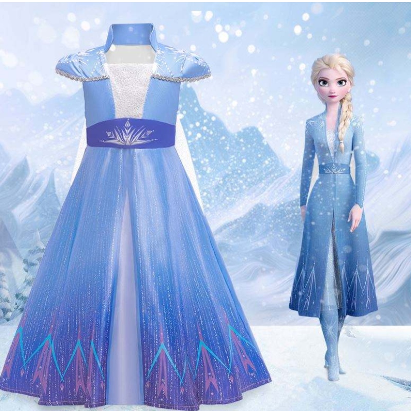 Frocksnua Elsa Frocks Sleeves gearr sleeves cóta Oíche Shamhna Feisteas Cosplay Cosplay Leanaí Oíche Shamhna