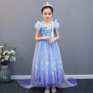 Baige Ardchaighdeán ELSA 2 PHRINNED KIDS PHONPENT Páirtí Cartúin Cosplay Cosplay Gúna cailín leanbh