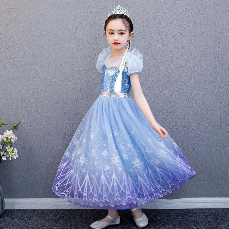 Baige Ardchaighdeán ELSA 2 PHRINNED KIDS PHONPENT Páirtí Cartúin Cosplay Cosplay Gúna cailín leanbh