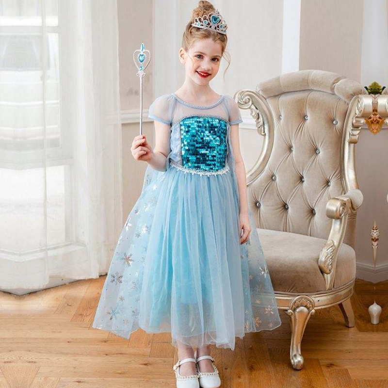 Baigenua Teacht Sleeveless Elsa Anna Faisean Kids Feisteas Cosplay Cailíní Cosplay Gúnaí Páirtí Éadaí