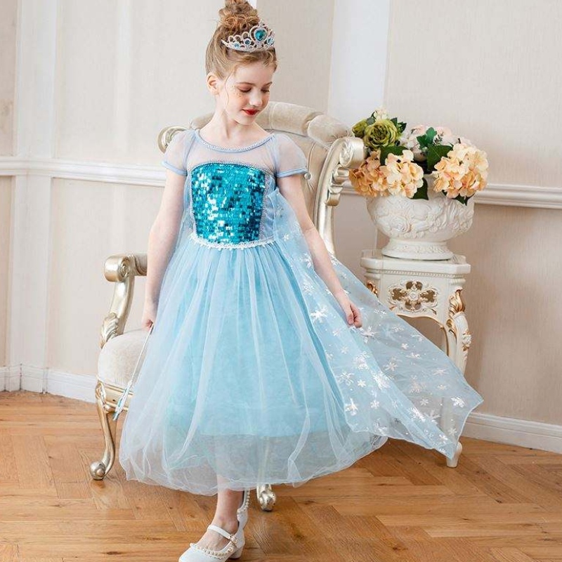 Baigenua Teacht Sleeveless Elsa Anna Faisean Kids Feisteas Cosplay Cailíní Cosplay Gúnaí Páirtí Éadaí