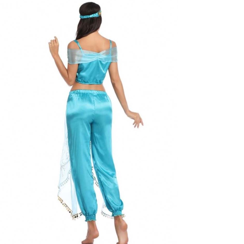Hulgimüük Seksikas jasmiini aladdin püksid naiste kostüüm Printsess Kosüüm Täiskasvanud Araabia Kõhutantsija Kosüüm printsess jasmiini cosplay