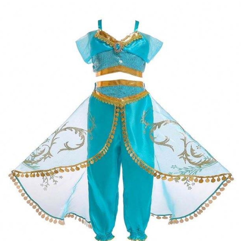 Aladdin Jasmine éadaí páistí cailíní leanbh jasmine banphrionsa cultacha cóisir Oíche Shamhna damhsa bolg do leanaí cailíní cosplay