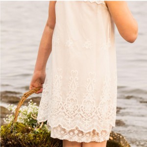 Éadaí cailíní samhradh 2022 Gúna Lása Cotton Cailíní do Pháistí Leanaí Éadaí Bán Lása Banphrionsa Cóiré Gúna gleoite