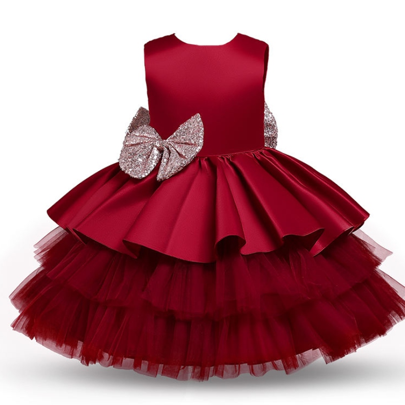 Gúna Bainise Gúna Babaí Babaí Lapadán Gúna Baisteadh Big Bow Baptism An Chéad Bhliain Breithlá Tráthnóna Bridal Baby Tutu Fluffy Clothe