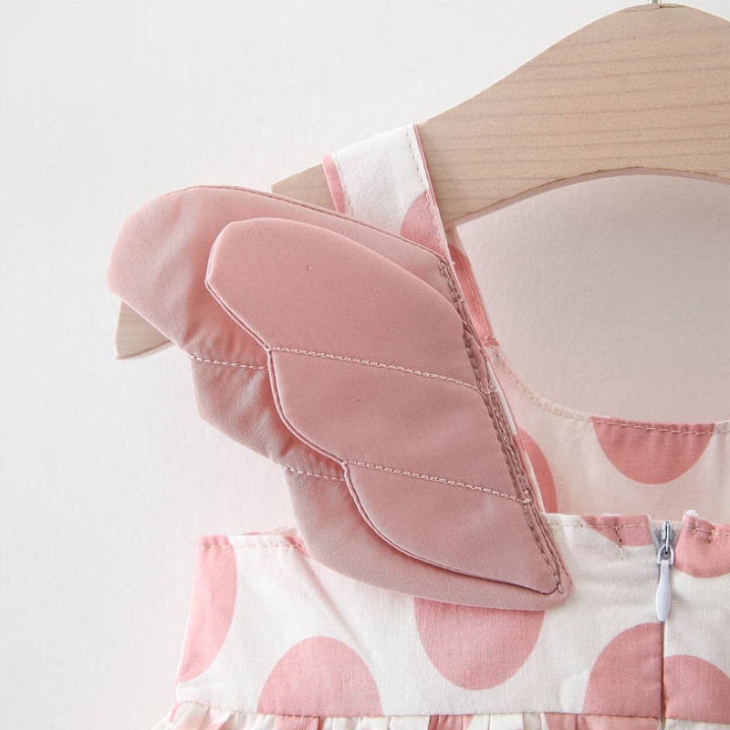 Socraíonn gúna cailín leanbh mórdhíola 2pcs éadaí lá breithe sleevelessnuabheirthe gúnaí bláthanna priontála Priontáil le hata