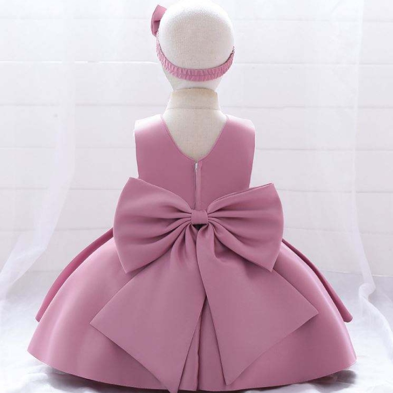 Dearadh Frock Baige Baige 1 bhliain Gúna Breithlá Gúnaí Banphrionsa Gúnaí Bláthanna le Headband Saor in Aisce