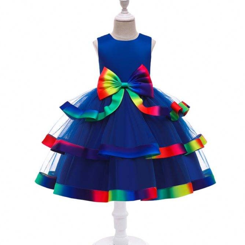 Baige Baige Cailíní Banphrionsa Layered Gúna Gúna Nua Kids Faisean Páirtí Bainise Caith Gúna Ball