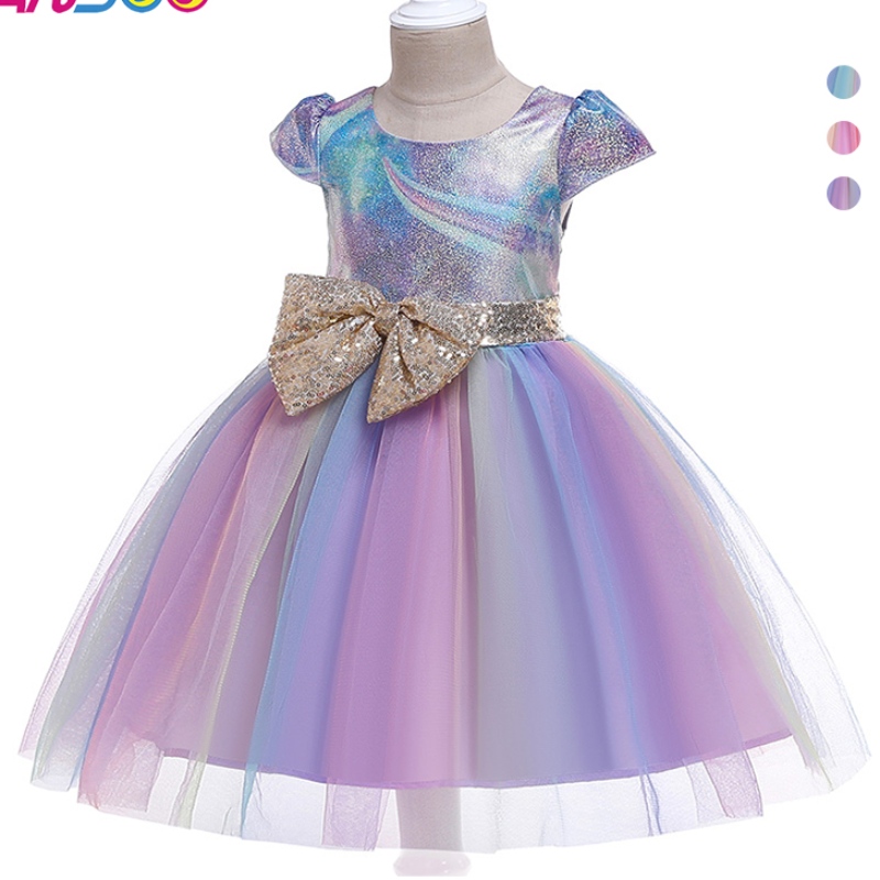 Ansoo New Bowknot Leanaí Sciorta Sciorta Leanaí Faisean Leanaí Gúna Banphrionsa Tutu Gúna Do Chóiste Breithlá