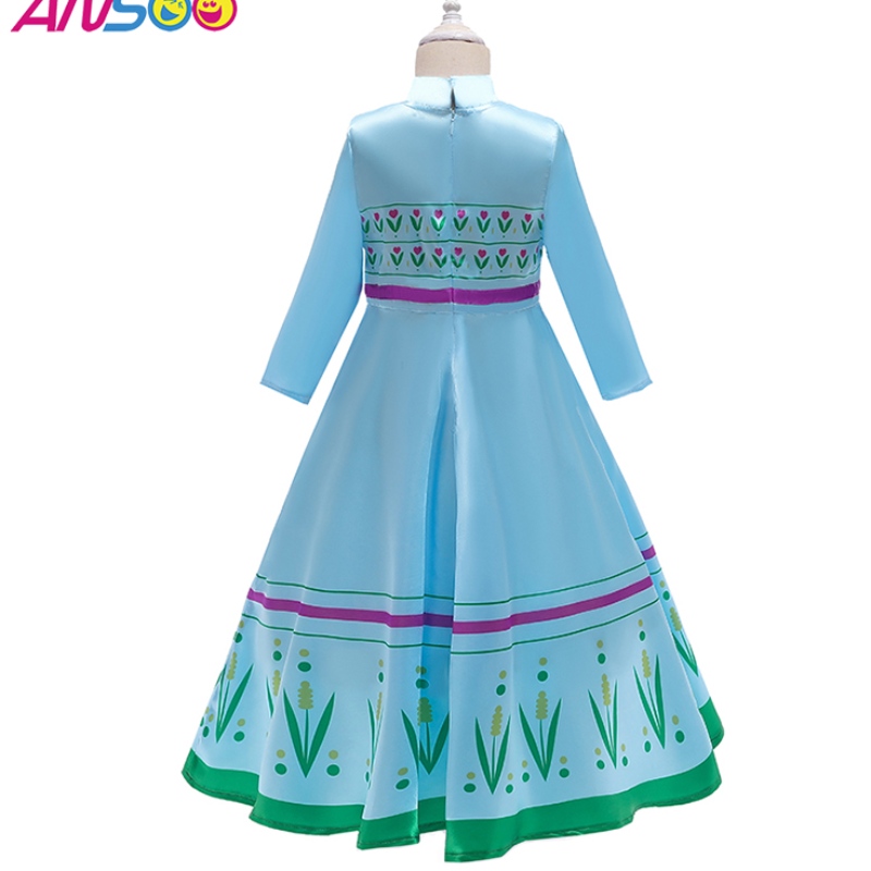 Ansso Anna Elsa Princess Costumes for Kids Oíche Shamhna Cóisir Nollag Cosplay Snow Banríon Gúnaí Fancy Girls Girls Snowflake Prom Gúna