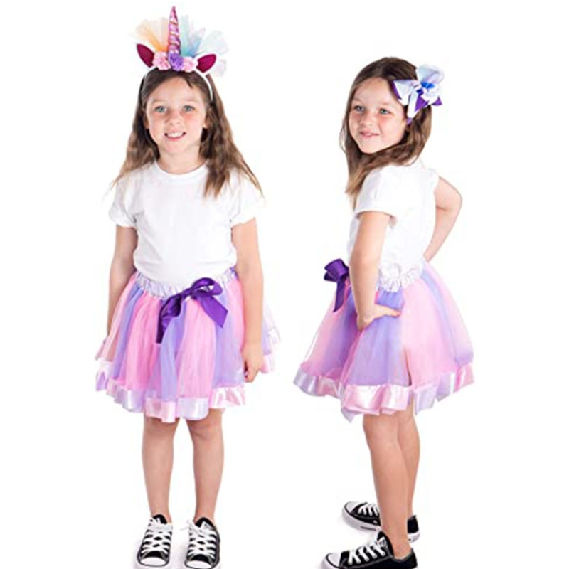 Cailíní Eorpacha agus Meiriceánach Skirt Tutu Sciorta Unicorn Headband Socraigh éadaí Ballet Suas