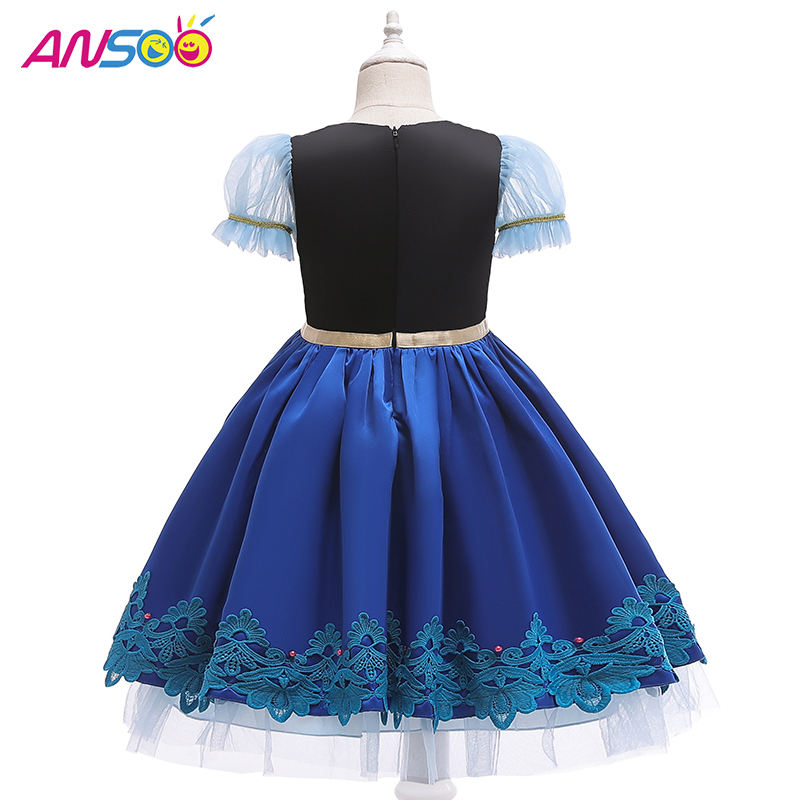 Ansoo Kids Girls Banphrionsa Banríon Banríon Elsa Anna Oíche Shamhna Skirt Gúna Fancy Gúna Cosplay