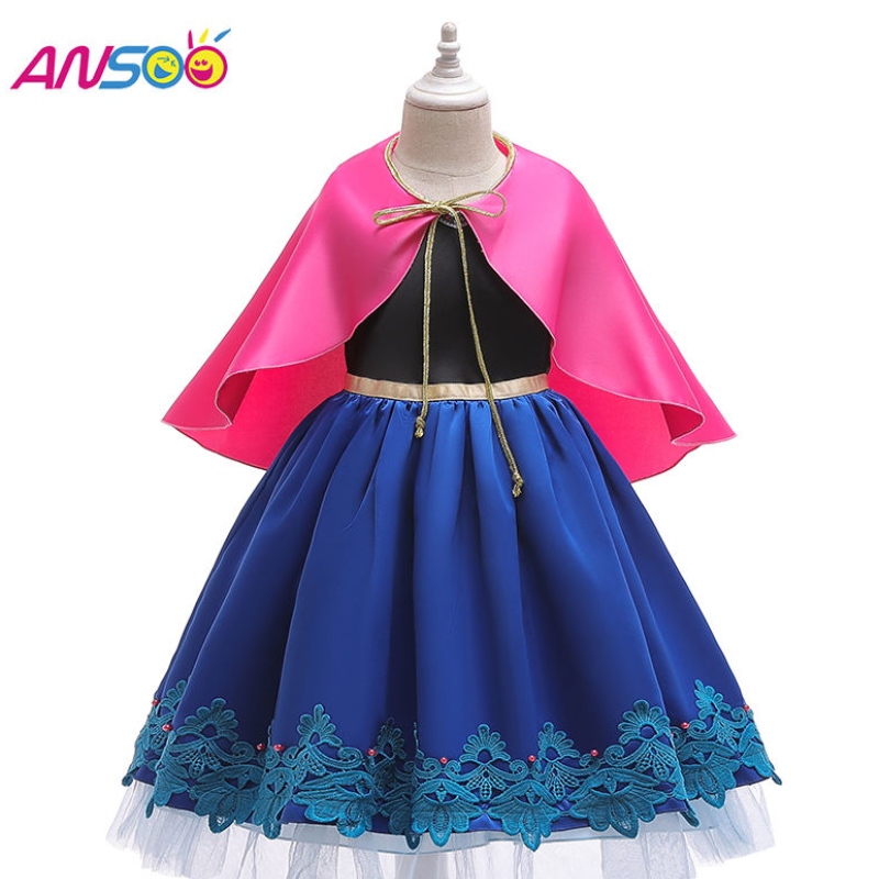 Ansoo Kids Girls Banphrionsa Banríon Banríon Elsa Anna Oíche Shamhna Skirt Gúna Fancy Gúna Cosplay