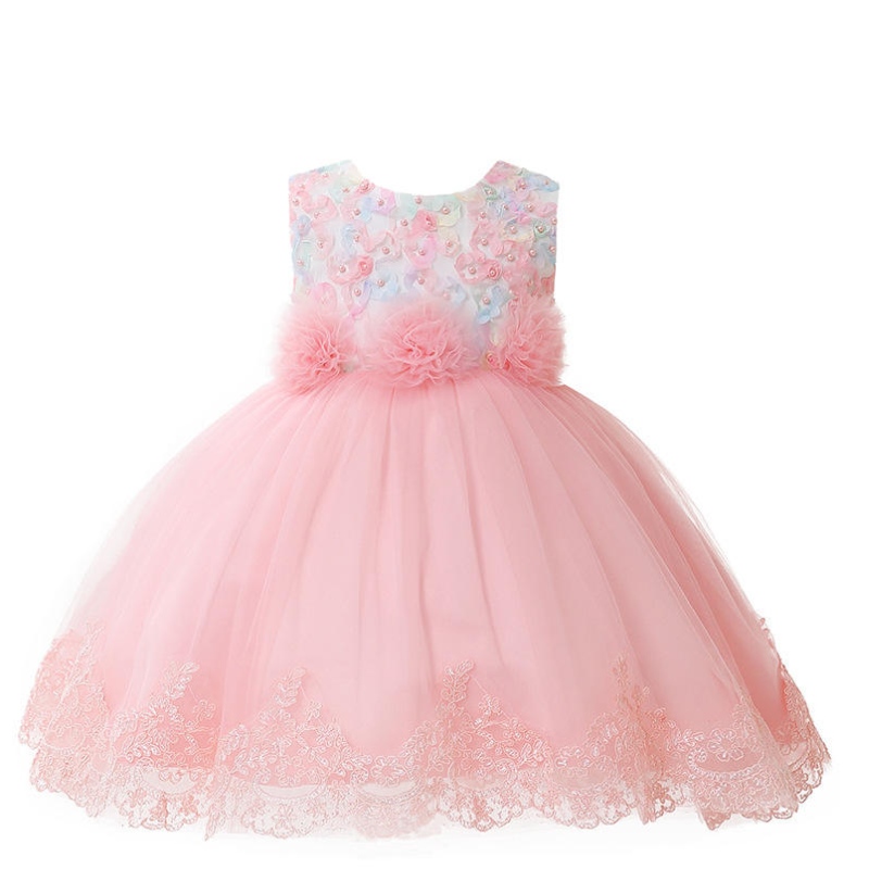 Leanaí Gúna Banphrionsa Leanaí Gúna Lá Lása Bróidnithe Cailín Bláth Cailín Sleeveless Tutu Skirt