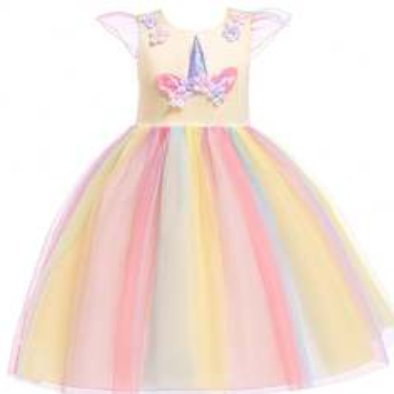 Baige Amazon Sellsbaby Girls Unicorn Gúna Princestutu Gúna Cailíní Bláth Gúna Rainbow Gúna Breithlá Céatadán Leanaí Tulle Samhraidh