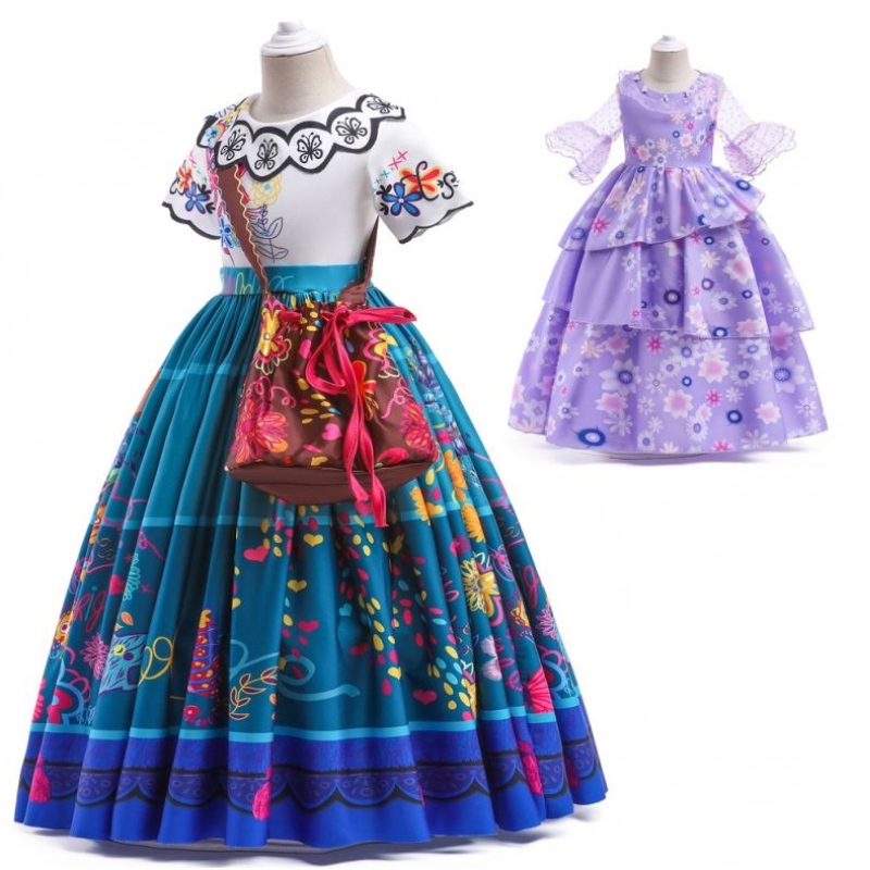 Baige Encanto Mirabel Isabella Gúna Cailín Corcra Sleeves Fada Sleeves Carnival New Kids Party Cosplay