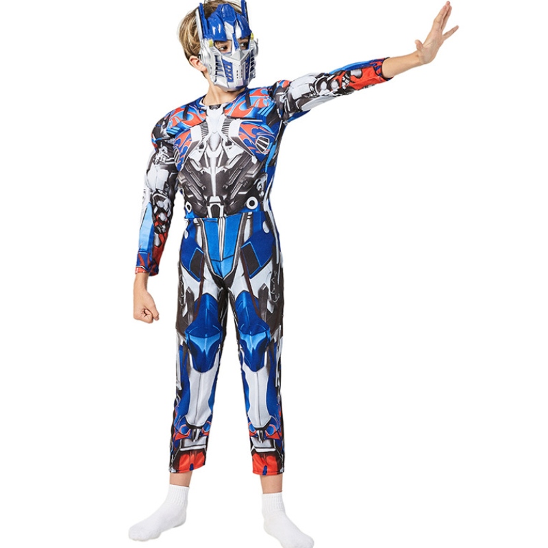 Buachaillí Optimus Robot Muscle Prime Fancy Gúna Up American Boy Superhero Superhero Cosplay Cosplay Oíche Shamhna Éadaí Leanaí