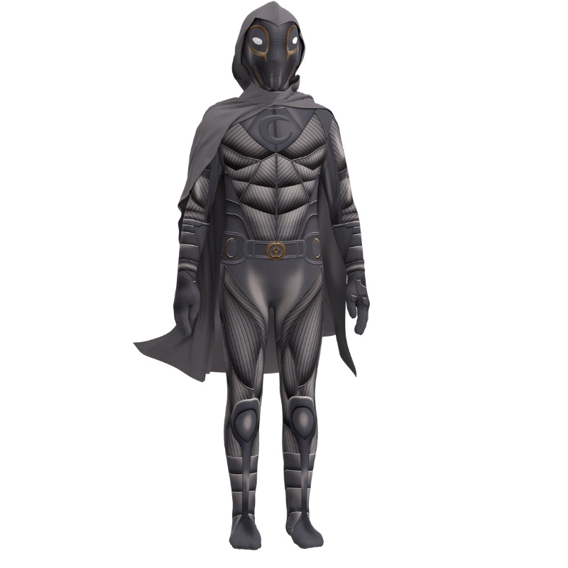 Éadaí Moon Knight Marc Spector Spector Black Superhero Scannán Cosplay Suit Jumpsuit do Leanaí agus Fir Oíche Shamhna