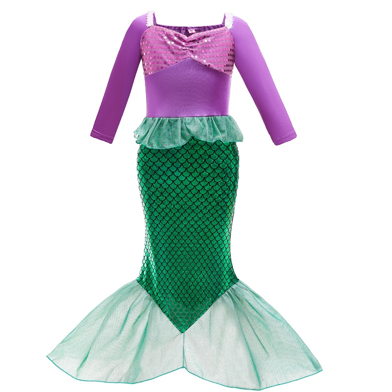 Cailíní Little Mermaid Ariel Banphrionsa Gúna Cosplay Cosplay Kids Baby Ariel Éadaí Fancy Feisteas Leanaí Éadaí Breithlá Oíche Shamhna