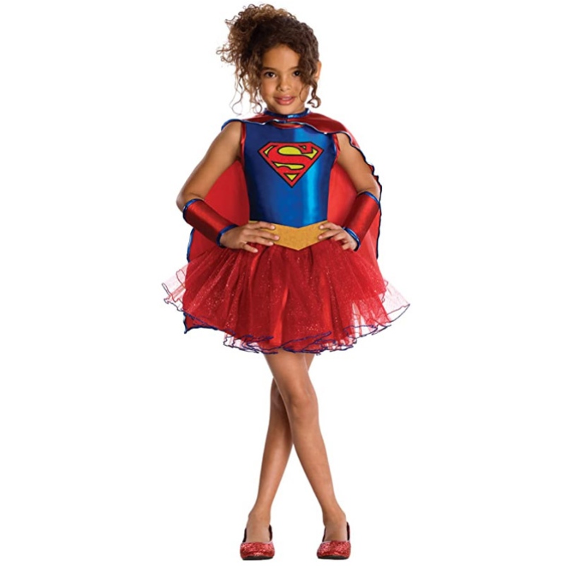 Díol Hot Dlí agus Cirt Leanaí Supergirl Tutu Gúna Oíche Shamhna do Chailíní