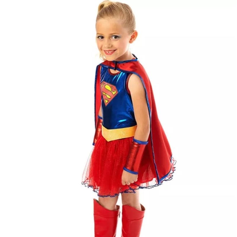 Díol Hot Dlí agus Cirt Leanaí Supergirl Tutu Gúna Oíche Shamhna do Chailíní